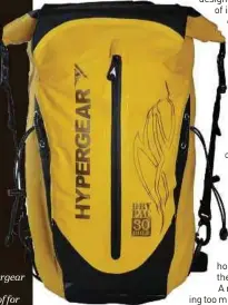  ??  ?? The Hypergear dry bag is waterproof for outdoor use.