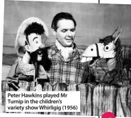  ??  ?? Peter Hawkins played Mr Turnip in the children’s variety show Whirligig (1956)