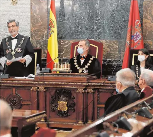 ?? // POOL /EFE ?? Lesmes, durante su intervenci­ón en la solemne apertura presidida por el Rey