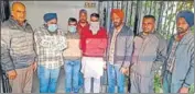  ?? HT PHOTO ?? The accused in vigilance bureau’s custody in Jalandhar on Sunday.