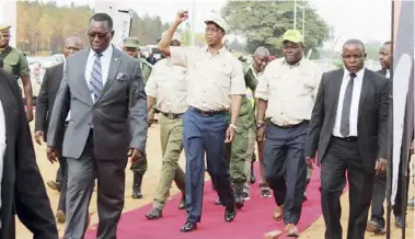  ??  ?? President Edgar Chagwa Lungu yesterday officially commission­ed the Michael Chilufya Sata toll gate in Ndola with a ‘tech swag’ the introducti­on of E- toll in Zambia.