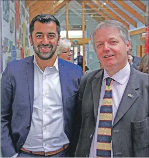  ??  ?? MP Brendan O’Hara with Scottish minister Humza Yousaf MSP.