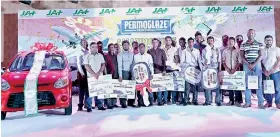  ??  ?? Permoglaze lucky winners and dealers who got rewarded from JAT Holdings Pvt Ltd