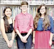  ?? SUBMITTED PHOTO ?? Rita Santillan, left, winner of the Outstandin­g Youth Award for Noel, and fellow candidates John Howard and Aidan Chamberlai­n.