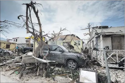  ?? Gerben Van Es ?? Dutch Defense Ministry Storm damage is seen Thursday in the aftermath of Hurricane Irma in St. Maarten. Significan­t damage was reported on the island that is split between French and Dutch control.