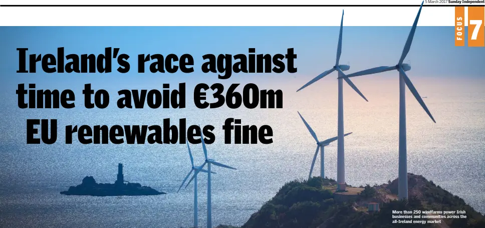  ??  ?? More than 250 windfarms power Irish businesses and communitie­s across the all-Ireland energy market