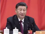  ?? JU PENG Xinhua via AP ?? Leaders of China’s ruling Communist Party on Thursday set the stage for President Xi Jinping to extend his rule next year and approved a political history that gives him status alongside the party’s most important figures.