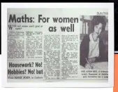  ??  ?? Alison’s love of mathematic­s was sparked at an early age. It led to her not only analysing data to help establish the poverty line, but pioneering women in maths (left).