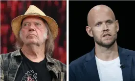  ?? ?? Neil Young and Spotify chief exec Daniel Ek. Composite: Getty