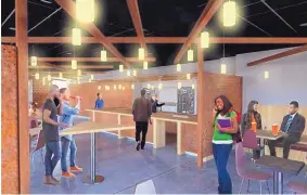  ?? SOURCE: UNIVERSITY OF NEW MEXICO ?? This rendering portrays the design of the taproom the University of New Mexico is planning to build in the Student Union Building.