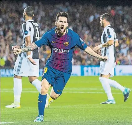  ?? FOTO: PERE PUNTÍ ?? Messi logró dos goles ante la Juventuss y puede ser centenario en Lisboa ante el Sporting Lleva 99 competicio­nes europeas