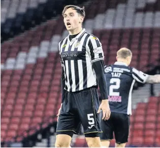  ??  ?? A chance to make amends Conor McCarthy shows his frustratio­n during St Mirren’s loss to Livingston in the Betfred Cup semi-finals