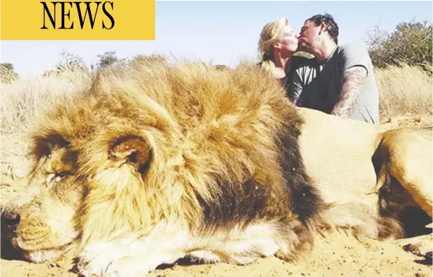  ?? Facebook ?? Darren and Carolyn Carter, who run a taxidermy company in Spruce Grove, Alta., have sparked fierce online outrage over this photograph.