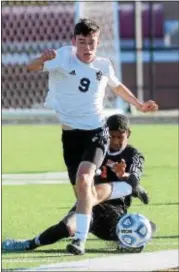  ?? GREGG SLABODA — TRENTONIAN FILE PHOTO ?? Hopewell’s Max Wills (9) scored two goals Monday against Lawrence.