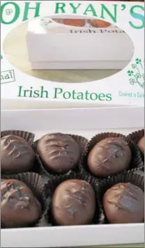  ?? PHOTO BY EMILY RYAN ?? Dark chocolate covers these Oh Ryan’s Irish Potatoes.