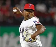  ?? MARTINEZ / GETTY IMAGES RONALD ?? Jose Leclerc pitched 1 2/3 innings against Oakland on Monday night in relief of starter Matt Moore and did not allow a run. He walked two and struck out one.