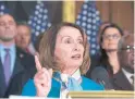  ?? ALEX BRANDON THE ASSOCIATED PRESS ?? Speaker Nancy Pelosi said they won’t give any president “a blank cheque.”