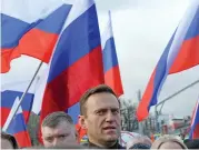  ?? (AFP) ?? This file photo shows Alexei Navalny in a march in memory of murdered Kremlin critic Boris Nemtsov, in Moscow on February 29, 2020
