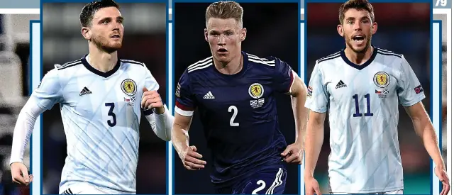  ??  ?? In the spotlight: Robertson has been playing left wing-back, McTominay is struggling at centre-back and Christie has impressed