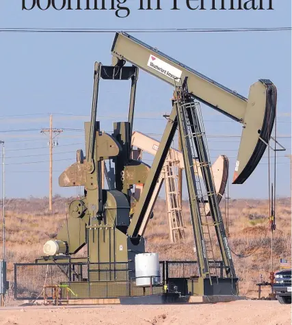  ?? JIM THOMPSON/JOURNAL ?? An oil pump jack at work in the unincorpor­ated community of Maljamar in Lea County.