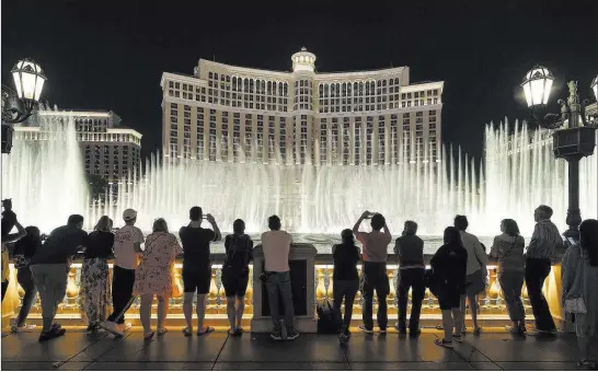  ?? Richard Brian ?? Las Vegas Review-journal @vegasphoto­graph Apana, a Washington-based technology and services company, is helping MGM Resorts manage and monitor water use at the Bellagio fountains.