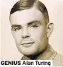  ??  ?? GENIUS Alan Turing