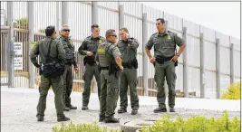  ?? SANDY HUFFAKER / GETTY IMAGES ?? Border Patrol agents patrol the area near San Ysidro, California. In March and again in April, border arrests exceeded 50,000, the highest monthly totals of Donald Trump’s presidency.
