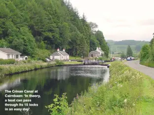  ??  ?? The Crinan Canal at Cairnbaan: ‘In theory, a boat can pass through its 15 locks in an easy day’