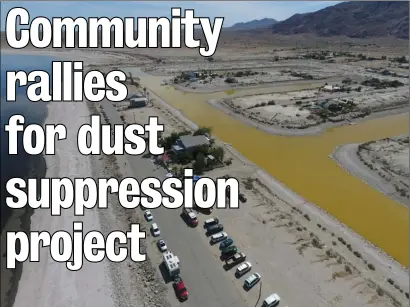  ?? PHOTO. ?? Aerial view of the Desert Shores keys and the Salton Sea. The residents of this community are working on a project that will improve the water quality and bring additional water into the Desert Shores keys to mitigate the negative health impacts of the...