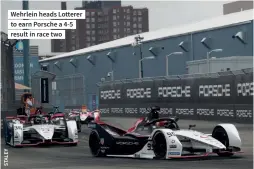  ??  ?? Wehrlein heads Lotterer to earn Porsche a 4-5 result in race two