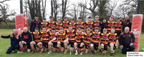  ?? ?? Carmarthen Quins Under-15s.