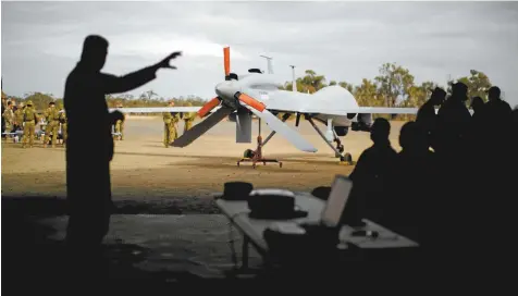  ??  ?? Drones are discussed at the Talisman Sabre joint military exercises between Australia and the US last year.