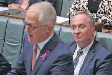  ?? Photo: ABC ?? Australian Prime Minister Malcolm turnbull (standing) and Deputy Barnaby Joyce in the House of Representa­tives.