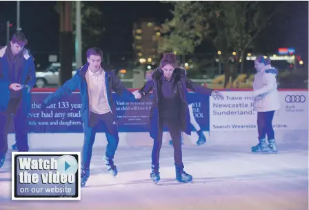  ??  ?? The return of Sunderland’s ice rink at Keel Square yesterday.