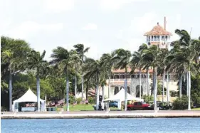  ?? ASSOCIATED PRESS FILE PHOTO ?? Commission­ers in Palm Beach County, Fla., are so tired of spending money on President Donald Trump’s frequent visits to his Mar-a-Lago resort, some are suggesting a special tax be levied against the property.