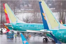  ?? — AFP ?? Boeing 737 MAX airplanes are pictured at the Boeing Renton Factory in Renton, Washington.