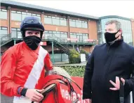  ??  ?? RETURN Gordon Elliott (right) and Jack Kennedy hope to be back in action at Fairyhouse tomorrow