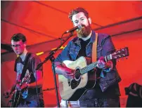  ??  ?? James Edwyn and The Borrowed Band in the Calmac Live Lounge at Tiree Music Festival.