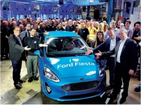  ?? FOTO: FORD ?? Presentaci­ón del inicio de la producción del nuevo Ford Fiesta en Colonia.