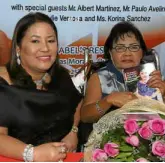  ??  ?? Mercedita and her mother, Leonora D. Lim, at the launch of the book detailing the latter’s success story