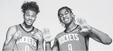  ?? Elizabeth Conley / Staff photograph­er ?? Two of Houston’s teenage rookies — Jalen Green (0) and Josh Christophe­r — will look to leave their marks.