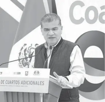  ?? /CORTESÍA ?? Miguel Ángel Riquelme Solís, gobernador de Coahuila