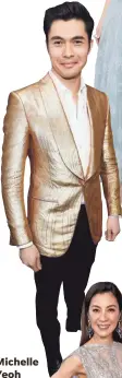  ??  ?? Henry Golding The “Crazy Rich Asians” star brought opulence to the red carpet in a gold Tom Ford jacquard jacket that looked straight from the film.