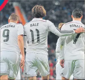  ?? FOTO: GETTY IMAGES ?? Benzema, Bale y Cristiano Ronaldo llevan juntos cuatro campañas y media