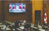  ?? SEAN KILPATRICK/THE CANADIAN PRESS ?? The pandemic has forced the House of Commons to adapt to new technologi­es, such as video conferenci­ng.