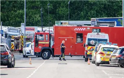  ?? James Speakman ?? ● Teams from GMP and GMFRS were at the scene on Mellor Street, which was closed due to a ‘chemical incident’