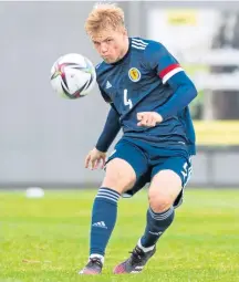  ??  ?? Stephen Welsh in action for Scotland Under-21s