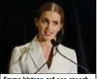  ?? Foto: pn ?? Emma Watson gaf een speech over het feminisme die de 15-jarige Ed inspireerd­e.