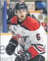  ?? T.J. COLELLO/CAPE BRETON POST ?? Jarrett Baker of Black Rock, Victoria County, a defenceman with the Drummondvi­lle Voltigeurs, scored the eventual game-winning goal in the second period of play.