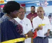  ??  ?? L-r: Chairman, Grand Bee Hotel, Mrs. Sunmbo Soremekun, Executive Director, Cash 'N' Carry, Mr. Ashok Mirchandan­i and Chairman, Cash 'N' Carry, Mr. Kan Chatlan at the event